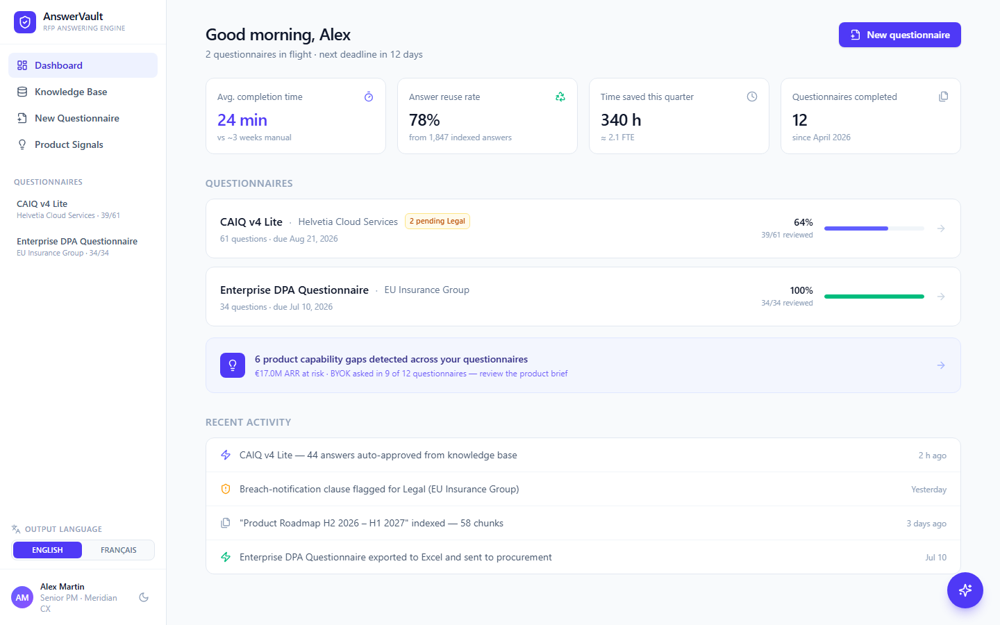 AnswerVault prototype preview